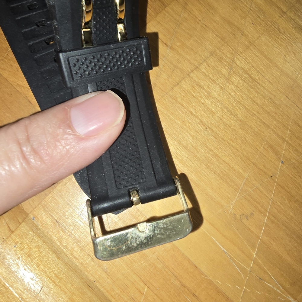 Gold-Tone Sharp Digital Sport Watch with Black Band - Picture 7 of 8